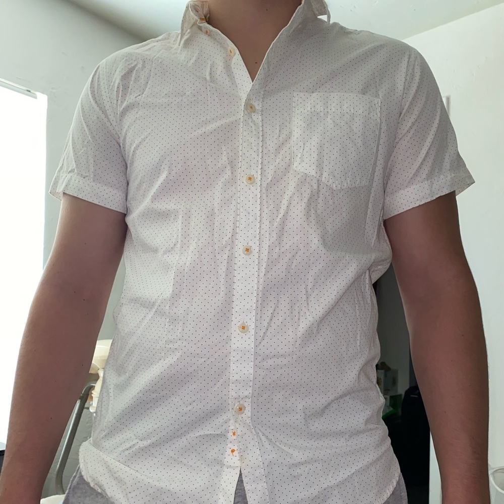 Denim & Flower Slim Fit Polka Dot Shirt
